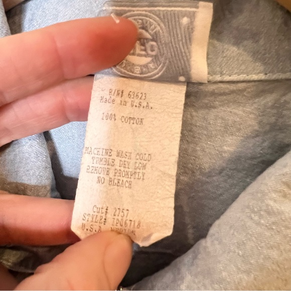 VINTAGE | denim chambray lightweight zip up grommet jacket - Picture 11 of 11